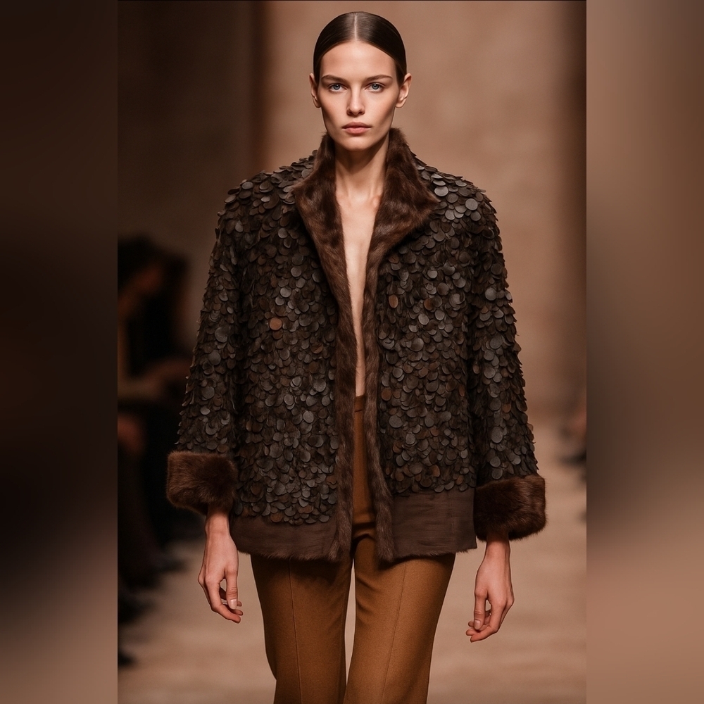 MAURIZIO PECORARO MILANG Reversible jacket made of natural rabbit fur  Size IT42